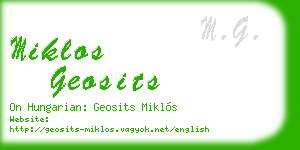 miklos geosits business card